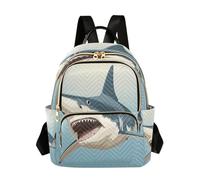 Waassud Sac à dos de requin à bouche ouverte pour femme, léger, décontracté, matelassé, sac à dos de voyage tendance pour le travail, la gym, l'université, taille S, multicolore, M, Moderne