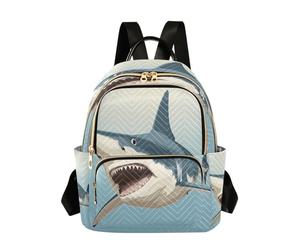 Waassud Sac à dos de requin à bouche ouverte pour femme, léger, décontracté, matelassé, sac à dos de voyage tendance pour le travail, la gym, l'université, taille S, multicolore, M, Moderne