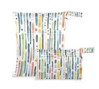 Waassud Sac à pinceaux aquarelle réutilisable avec 2 poches zippées pour maillots de bain et vêtements de sport, multicolore, taille unique, moderne, multicolore, taglia unica, moderne, multicolore,