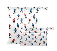 Waassud Sac de ski réutilisable pour homme avec 2 poches zippées pour maillot de bain, vêtements de sport