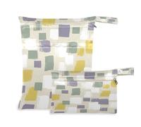 Waassud Sacs réutilisables carrés pour vêtements humides/secs avec 2 poches zippées pour maillot de bain, vêtements de sport