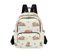 Waassud Sleeping Capybaras Sac à dos léger et décontracté matelassé pour femme, sac à dos de voyage tendance pour le travail, la gym, l'université, taille S, multicolore, M, Moderne