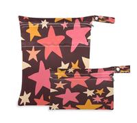 Waassud Stars Sac à couches réutilisable avec 2 poches zippées pour maillot de bain, vêtements de sport