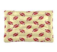 Waassud Tapis de lit épais antidérapant et résistant à la mastication pour chien et chat, motif ballons de football, rouge, 91,4 x 61 cm