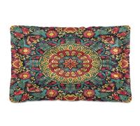 Waassud Tapis épais à motif mandala vif pour chien, chat, lit antidérapant et résistant à la mastication, doux et lavable, tapis de cage pour sol, canapé, voiture, 45,7 x 61 cm