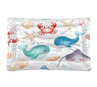 Waassud Tapis épais antidérapant et résistant à la mastication - Motif animaux marins mignons - Doux et lavable - Pour sol, canapé, voiture - 45,7 x 61 cm