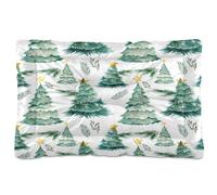Waassud Tapis épais antidérapant et résistant à la mastication - Motif arbres de Noël à l'aquarelle - Doux et lavable - Pour sol, canapé, voiture - 91,4 x 61 cm
