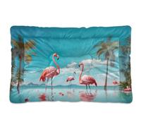 Waassud Tapis épais antidérapant et résistant à la mastication - Motif flamant rose - Doux et lavable - Pour sol, canapé, voiture - 91,4 x 61 cm
