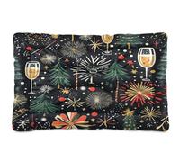 Waassud Tapis épais antidérapant et résistant à la mastication - Motif Nouvel An - Doux et lavable - Pour sol, canapé, voiture - 45,7 x 61 cm