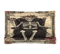 Waassud Tapis épais antidérapant et résistant à la mastication - Motif tête de mort sur le siège - Doux et lavable - Pour sol, canapé, voiture - 45,7 x 61 cm