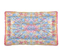 Waassud Tapis épais antidérapant et résistant à la mastication pour chien, chat, motif feuilles bleues, motif mandala, lit doux et lavable pour sol, canapé, voiture, 91,4 x 61 cm