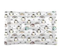 Waassud Tapis épais antidérapant et résistant à la mastication pour chien, chat, motif pingouins mignons, tapis de cage doux et lavable pour sol, canapé, voiture, 91,4 x 61 cm