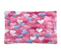 Waassud Tapis épais antidérapant et résistant à la mastication pour chiens et chats - Motif cœurs mignons - Doux et lavable - Pour sol, canapé, voiture - 45,7 x 61 cm