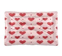 Waassud Tapis épais antidérapant et résistant à la mastication pour chiens et chats - Motif cœurs rouges - Tapis de cage doux et lavable - Pour sol, canapé, voiture - 45,7 x 61 cm