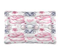 Waassud Tapis épais antidérapant et résistant à la mastication pour chiens et chats - Motif éléphants mignons - Doux et lavable - Pour sol, canapé, voiture - 45,7 x 61 cm