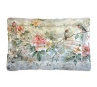 Waassud Tapis épais antidérapant et résistant à la mastication pour chiens et chats, motif floral aquarelle, tapis de cage doux et lavable pour sol, canapé, voiture, 91,4 x 61 cm