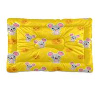Waassud Tapis épais antidérapant et résistant à la mastication pour chiens et chats - Motif souris et fromage - Doux et lavable - Pour sol, canapé, voiture - 45,7 x 61 cm