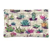 Waassud Tapis épais en forme de cactus en verre pour chien et chat - Antidérapant - Résistant à la mastication - Doux et lavable - Pour sol, canapé, voiture - 45,7 x 61 cm
