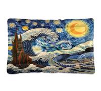 Waassud The Starry Night Art - Tapis épais antidérapant et résistant à la mastication pour animaux de compagnie, chiens, chats, doux et lavable, tapis de cage pour sol, canapé, voiture, 91,4 x 61 cm