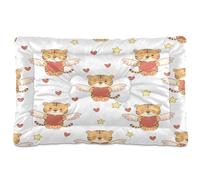 Waassud Tiger Tapis épais antidérapant et résistant à la mastication en forme d'ailes d'ange pour chiens et chats - Doux et lavable - Tapis de cage pour sol, canapé, voiture - 45,7 x 61 cm