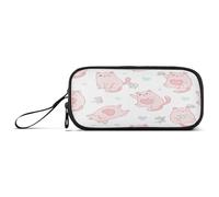 Waassud Trousse à crayons de grande capacité avec 3 compartiments en nylon avec fermeture éclair - Motif chats pastel