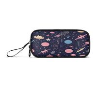 Waassud Trousse à crayons de grande capacité avec fermeture éclair - Motif étoiles et comètes, Multicolore, Trousse à crayons