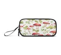 Waassud Trousse à crayons de grande capacité avec fermeture éclair pour organiseur de bureau Motif champignons rouges, Multicolore, Trousse à crayons