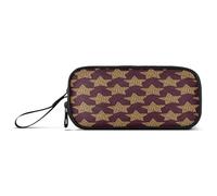 Waassud Trousse à crayons en nylon avec fermeture éclair et 3 compartiments Motif léopard et étoiles