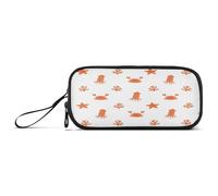 Waassud Trousse à crayons en nylon avec fermeture éclair - Grande capacité - 3 compartiments - Motif crabes, calamars et étoiles de mer