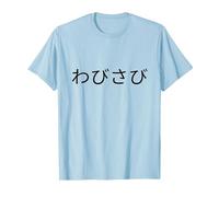 Wabi Sabi Mots Japonais T-Shirt, Homme, Bleu Céleste, S