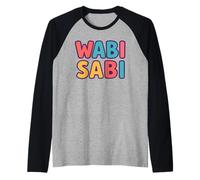 Wabi Sabi Slang Funny, Kids Meme Aesthetic Abstract Design Manche Raglan