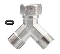 Wablissia Connecteur répartiteur en Y en cuivre, double adaptateur de sortie d'eau filetage 1/2", pour lave-vaisselle, machine à laver, robinet, accessoires de plomberie