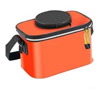 Wablissia Seau de pêche pliable, boîte de rangement pour poissons en EVA, portable pour vivier avec sangles réglables, rangement des poissons vivants et organisation des articles de pêche, réservoir