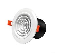 Wablissia Ventilateur d'extraction de plafond rond en ABS, réglable, pour salle de bain, cuisine, grille d'entrée fraîche avec clip, raccord de conduit CVC, blanc (rotation de 100 mm)