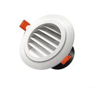 Wablissia Ventilateur d'extraction de plafond rond en ABS, réglable, pour salle de bain, cuisine, grille d'entrée fraîche avec clip, raccord de conduit CVC, blanc (persienne coudée de 75 mm)