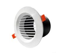 Wablissia Ventilateur d'extraction de plafond rond en ABS, réglable, pour salle de bain, cuisine, grille d'entrée fraîche avec clip, raccord de conduit CVC, blanc (75 persiennes droites)