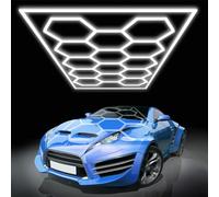 WABMJGW Éclairage de garage hexagonal 5-hex 14-hex 168 W 672 W,éclairage d'atelier LED ultra-lumineux 6500 K, plafonniers de voiture connectables for entrepôt,atelier,salle de sport(14 hex)