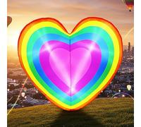 Wabolay Pride - Décorations d'extérieur gonflables de 1,5 m en forme de cœur arc-en-ciel - Décoration de cour gonflable - Lumières LED - Mois de la fierté LGBTQ Gay - Décoration pour lesbiennes, gays