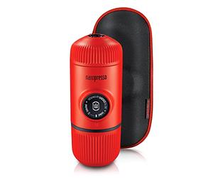 WACACO Nanopresso Machine à Expresso Portable, livrée avec le S-Case Nanopresso, Version Améliorée de Minipresso, Cafetière de Voyage, Actionné Manuellement, Rouge Lave