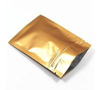 WACCOMT Pack 100 Morceaux Film Aluminium Paquet Sac Fermeture Éclair Top Plat Mylar Sachets Café Stockage (7x10cm (2.7x3.9 inch), Or)