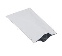 WACCOMT Pack 100 Morceaux Film Aluminium Paquet Sac Fermeture Éclair Top Plat Mylar Sachets Café Stockage (8x12cm (3.1x4.7 inch), Blanc)