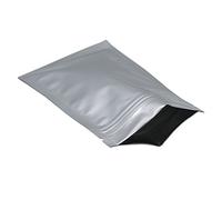 WACCOMT Pack 100 sachets mylar plats avec fermeture éclair pour aliments argent aluminium thermoscellable avec encoche de déchirure - 10 x 17,5 cm