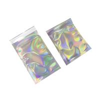 WACCOMT Pack Lot de 100 enveloppes autocollantes en feuille d'aluminium métallique holographique à paillettes pour expédition, emballage postal, emballage cadeau de petites entreprises (11,4 x 16,5 cm