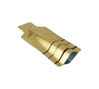 WACCOMT Pack Lot de 100 mini pochettes de voyage pour articles de toilette portables en feuille Mylar thermoscellée pour liquides, shampooing, lotion, après-shampoing (doré, 5 x 11 cm)