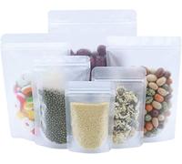 WACCOMT Pack Lot de 100 sacs alimentaires refermables - Mat transparent - Avec fermeture éclair - 15 x 22 cm