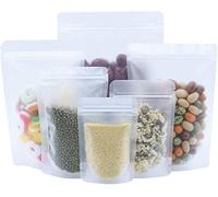 WACCOMT Pack Lot de 100 sacs alimentaires refermables transparents mats avec fermeture éclair de 3,94 mm d'épaisseur pour aliments givrés
