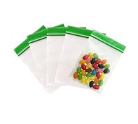 WACCOMT Pack Lot de 100 sacs de congélation réutilisables en plastique transparent épais pour fruits, viande, poisson, légumes, céréales, collation avec pochette anti-odeurs (vert, 8 x 12 cm)
