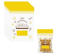 WACCOMT Pack Lot de 100 Sacs Transparents Refermables Jaunes 10x15cm