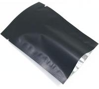 WACCOMT Pack Lot de 200 sachets plats ouverts en mylar -sous vide -Pour conservation à long terme des aliments -Scellables à chaud -Avec encoche de déchirement -Noir 12 x 18 cm (4,72 x 7,09 pouces)