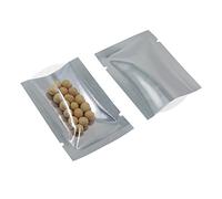 WACCOMT Pack Mylar Foil Open Top Lot de 200 Sachets Hermétiques Pour Aliments Argenté Plastique Emballage en aluminium avec Tear Notch Petit emballage d'échantillonnage 8 x 12 cm